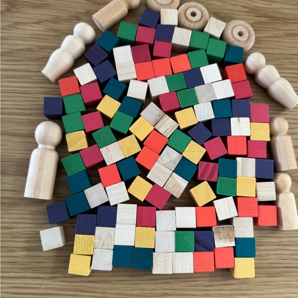 Colorful Wooden Building Blocks Set - Picture 1 of 8